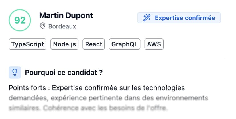 Exemple d'analyse de CV par l'IA